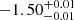 $ -1.50^{+0.01}_{-0.01} $