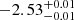 $ -2.53^{+0.01}_{-0.01} $