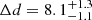 $ \Delta d=8.1^{+1.3}_{-1.1} $