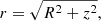 $$ \begin{aligned}&r = \sqrt{R^2+z^2}, \end{aligned} $$