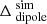 $ \Delta_{\text{ dipole}}^{\text{ sim}} $