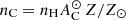 $ n_{\mathrm{C}} = n_{\mathrm{H}} A_{\mathrm{C}}^{\odot}\,Z/Z_{\odot} $