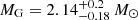 $ M_{\mathrm{G}} = 2.14^{+0.2}_{-0.18} \, M_{\odot} $