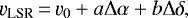 \begin{equation*}\varv_{\textrm{LSR}}\,{=}\,\varv_{0} &#x002B;a\Delta \alpha &#x002B;b\Delta \delta, \end{equation*}