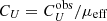 $ C_{{U}} = C_{{U}}^{\mathrm{obs}}/\mu_{\mathrm{eff}} $