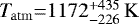 $\mathrm{\textit{T}_{atm}}{=}1172^{&#x002B;435}_{-226}\,\mathrm{K}$