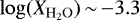 $\log(\mathrm{\textit{X}_{H_2O}})\,{\sim}\,{-}3.3$