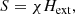 $$ \begin{aligned} S = \chi H_{\mathrm{ext} }, \end{aligned} $$