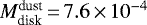 $M_{\textrm{disk}}^{\textrm{dust}}\,{=}\,7.6\,{\times}\,10^{-4}$