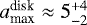 $a_{\textrm{max}}^{\textrm{disk}}\approx5^{&#x002B;4}_{-2}$