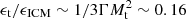 $ \epsilon_{\rm t}/\epsilon_{\rm ICM} \sim 1/3 \Gamma M_{\rm t}^2 \sim 0.16 $