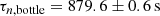 $$ \begin{aligned} \tau _{n,\mathrm{bottle}}=879.6\pm 0.6 \, \mathrm{s} \end{aligned} $$