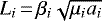 $L_i\,{=}\,\beta_i\sqrt{\mu_i a_i}$