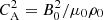 $ C_\mathrm{A}^2 = {B_0^2}/{\mu_0 \rho_0} $