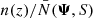 $ n(z)/\bar{N}({\boldsymbol{\Psi}},S) $