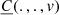 $ \underline{C}(.,.,\mathit{v}) $