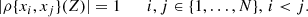 $$ \begin{aligned} |\rho \{x_i,x_j\}(Z)| = 1 \qquad i,j\in \{1,\ldots ,N\}, \, i < j. \end{aligned} $$