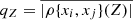 $ q_Z = \overline{|\rho\{x_i,x_j\}(Z)|} $