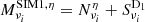 $ M^{\rm SIM1,\eta}_{\nu_i} = N^\eta_{\nu_i}+S^{{\rm D}_1}_{\nu_i} $