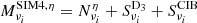$ M^{\rm SIM4,\eta}_{\nu_i} = N^\eta_{\nu_i}+S^{{\rm D}_3}_{\nu_i}+S^{\rm CIB}_{\nu_i} $