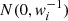 $ N(0,w_i^{-1}) $