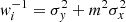 $ w_i^{-1}=\sigma_y^2+m^2\sigma_x^2 $