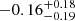 $ -0.16^{+0.18}_{-0.19} $