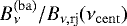 $B_{\nu}^{\mathrm{(ba)}}/B_{\nu,\mathrm{rj}}(\nu_{\mathrm{cent}})$