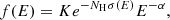$$ \begin{aligned} f(E) = Ke^{-N_{\rm H}\sigma (E)}E^{-\alpha }, \end{aligned} $$