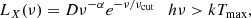 $$ \begin{aligned} L_X(\nu ) = D\nu ^{-\alpha }e^{-\nu /\nu _{\rm cut}}\quad h\nu > kT_{\max }, \end{aligned} $$