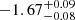 $ -1.67^{+0.09}_{-0.08} $
