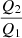 $ \dfrac{Q_{2}}{Q_{1}} $