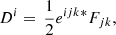 $$ \begin{aligned}&D^i =\,\frac{1}{2}e^{ijk} {^*}F_{jk}, \end{aligned} $$