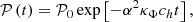 $$ \begin{aligned}&\mathcal{P} \left(t\right)=\mathcal{P} _0\exp \left[-\alpha ^2\kappa _\Phi c_h t\right],\end{aligned} $$