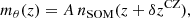 $$ \begin{aligned} m_\theta (z) = A\,n_{\rm SOM}(z+\delta z^\mathrm{CZ}), \end{aligned} $$