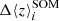 $ \Delta \langle z\rangle^{\rm SOM}_i $