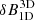 $ \delta B^{\mathrm{3D}}_{\mathrm{1D}} $