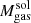$ M^{\mathrm{sol}}_{\mathrm{gas}} $