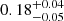 $ 0.18^{+0.04}_{-0.05} $