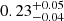 $ 0.23^{+0.05}_{-0.04} $