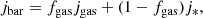 $$ \begin{aligned} j_{\rm bar} = f_{\rm gas} j_{\rm gas} + (1-f_{\rm gas})j_{*}, \end{aligned} $$