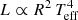 $ L \propto R^2\,T_{\mathrm{eff}}^4 $