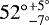 ${52^{\circ}}^{&#x002B;5^{\circ}}_{-7^{\circ}}$