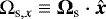 $\Omega_{\textrm{s},{{x}}}\equiv\mathbf{\Omega_{\textrm{s}}}\cdot\bm{\hat{x}}$