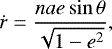\begin{equation*} \dot{r}=\frac{nae\sin\theta}{\sqrt{1-e^2}}, \end{equation*}