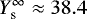 $Y_{\textrm{s}}^{\infty}\approx38.4$