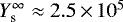 $Y_{\textrm{s}}^{\infty}\approx2.5\,{\times}\,10^{5}$