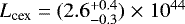 $L_{\textrm{cex}} = (2.6^{&#x002B;0.4}_{-0.3})\;{\times}\;10^{44}$