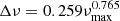 $$ \begin{aligned} \Delta \nu = 0.259 \nu _{\rm max}^{0.765} \end{aligned} $$