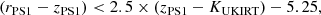 $$ \begin{aligned} (r_{\rm PS1}-z_{\rm PS1}) < 2.5\times (z_{\rm PS1}-K_{\rm UKIRT})-5.25, \end{aligned} $$